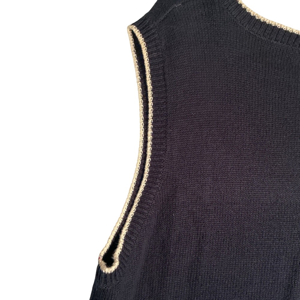 Capacity Woman Vintage Farm Animal Knit Sweater Vest Navy Blue 1X Hors Cow Sheep - Picture 5 of 9